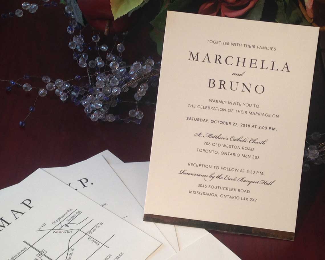 Aktiv Art and Design 6 piece wedding invitations addressing