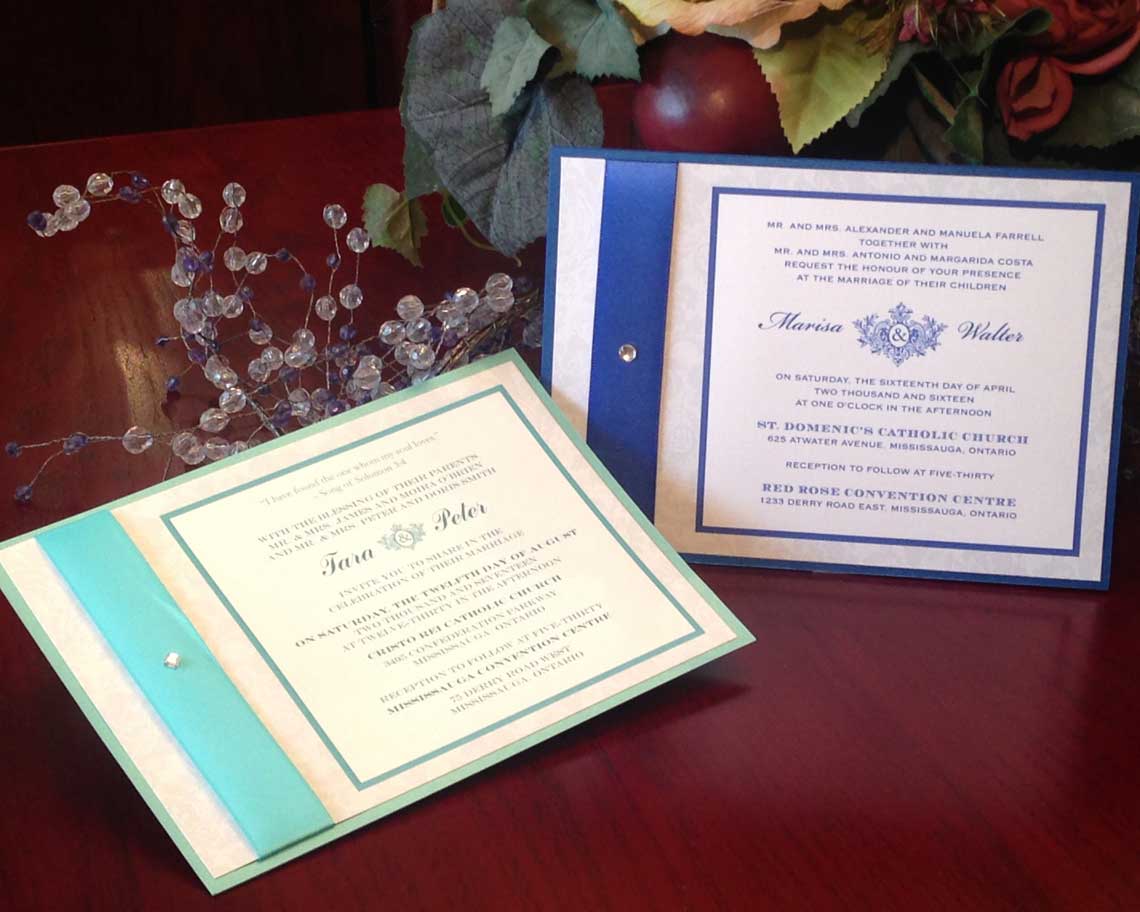 Aktiv Art and Design 6 piece wedding invitations addressing