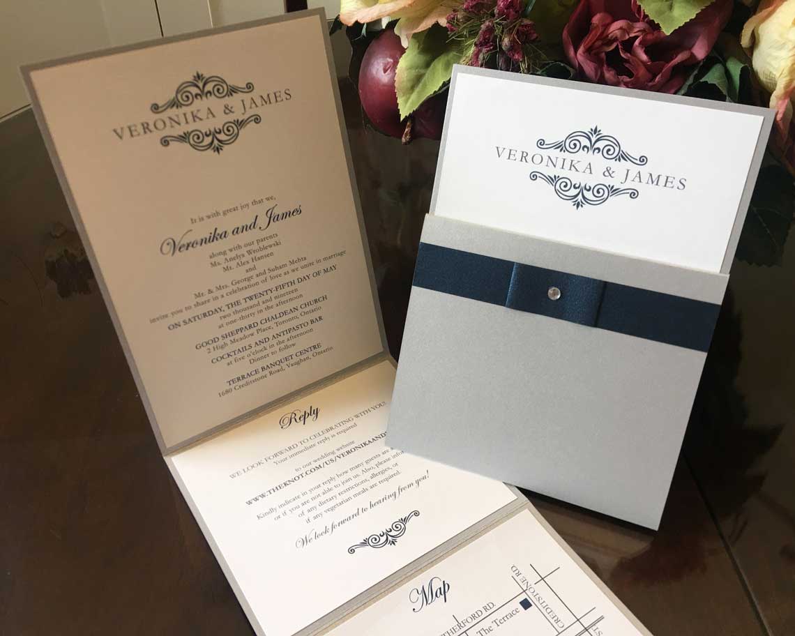 Aktiv Art and Design 6 piece wedding invitations inviting line