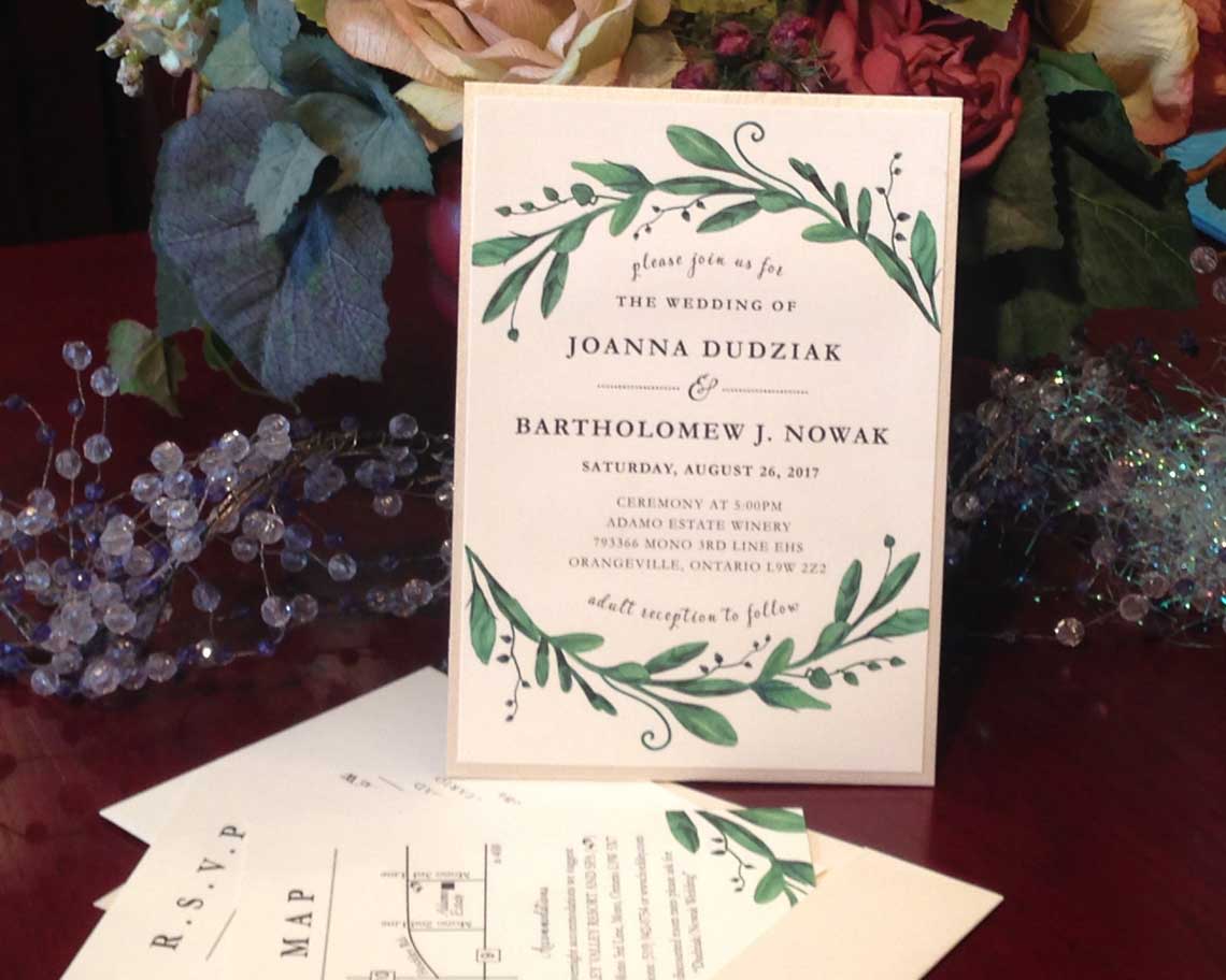 Aktiv Art and Design 6 piece wedding invitations contact us