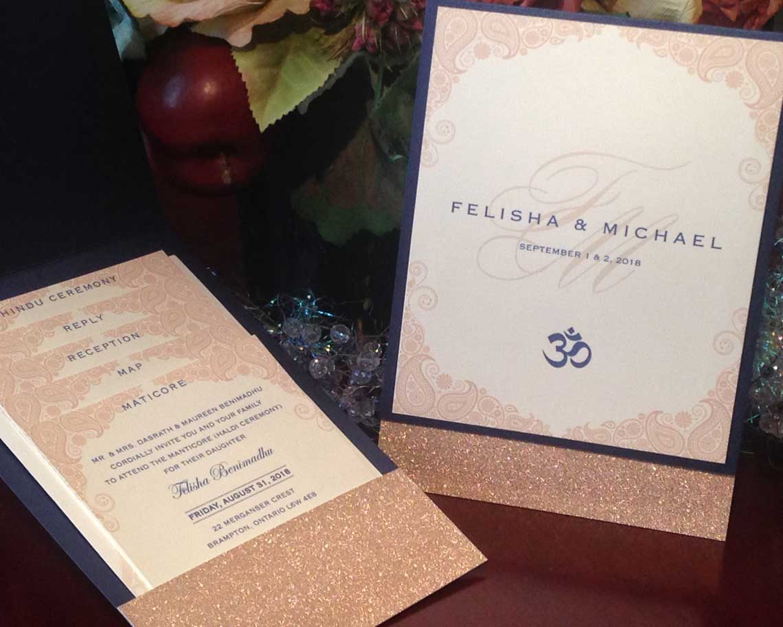 Aktiv Art and Design 6 piece wedding invitations inviting line